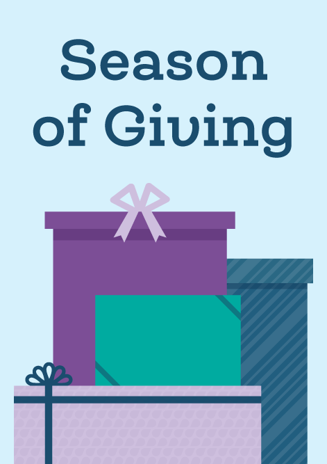 Season of Giving with images of presents